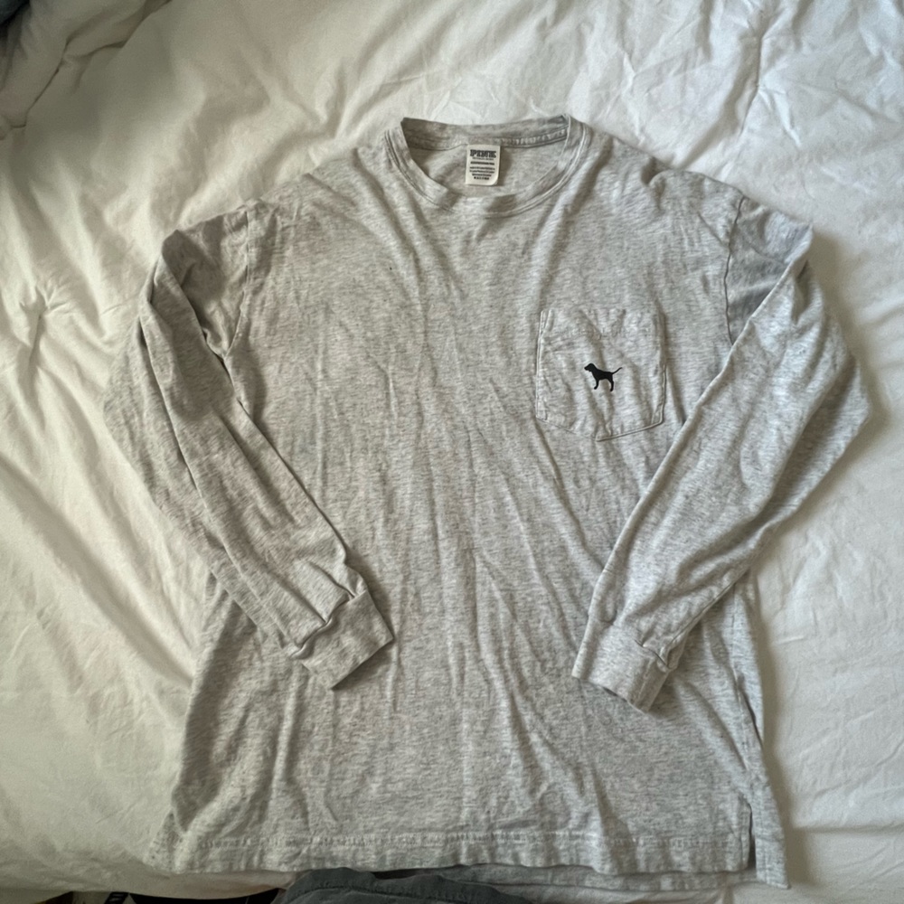 PINK grey long sleeve top